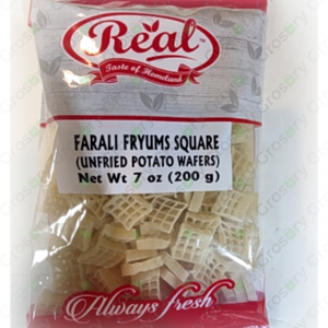 Real Farali Fryums Square (Unfried Potato Wafers) (7 Oz)